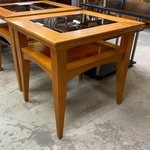 Square End Table with Glass On Top