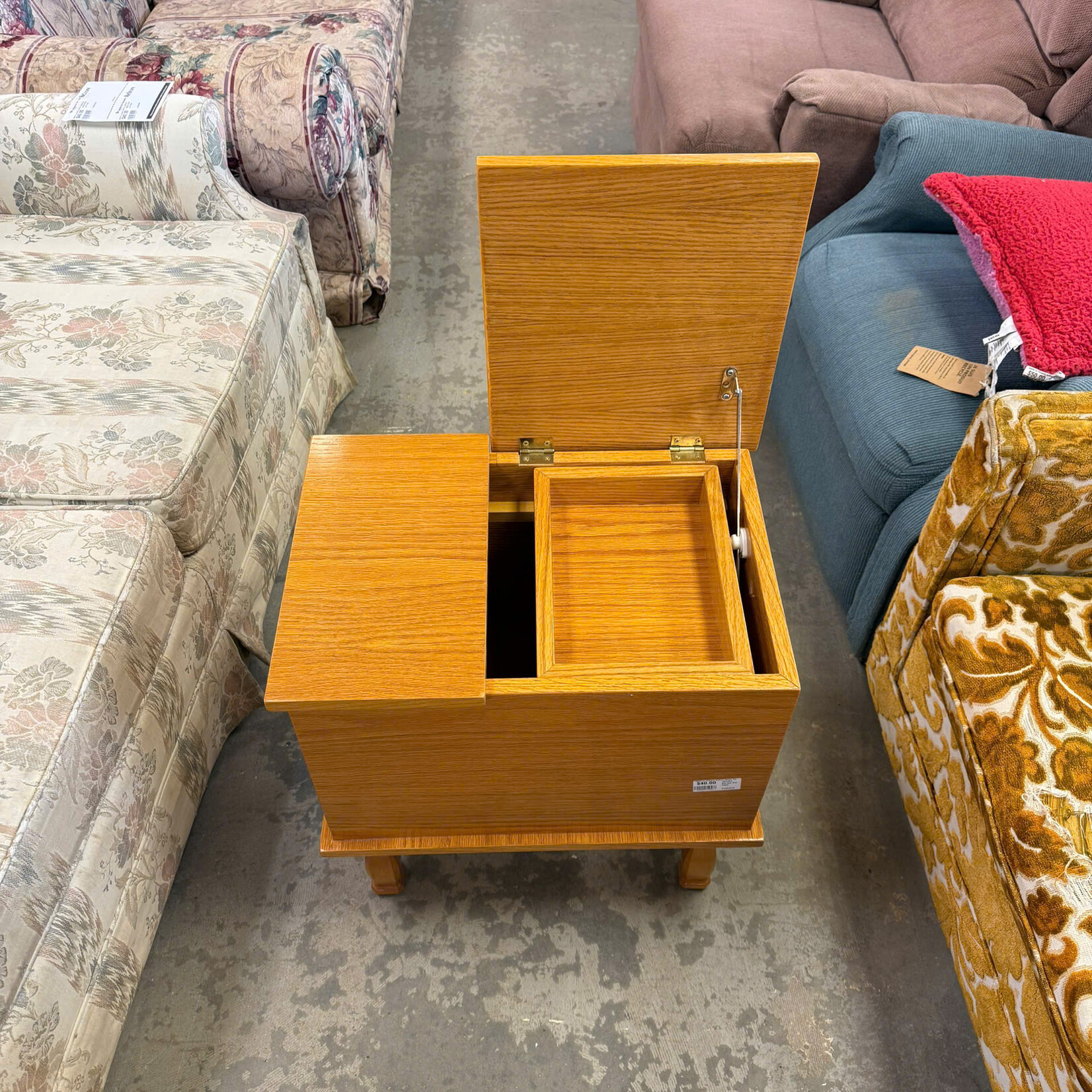 Wooden Storage End Table
