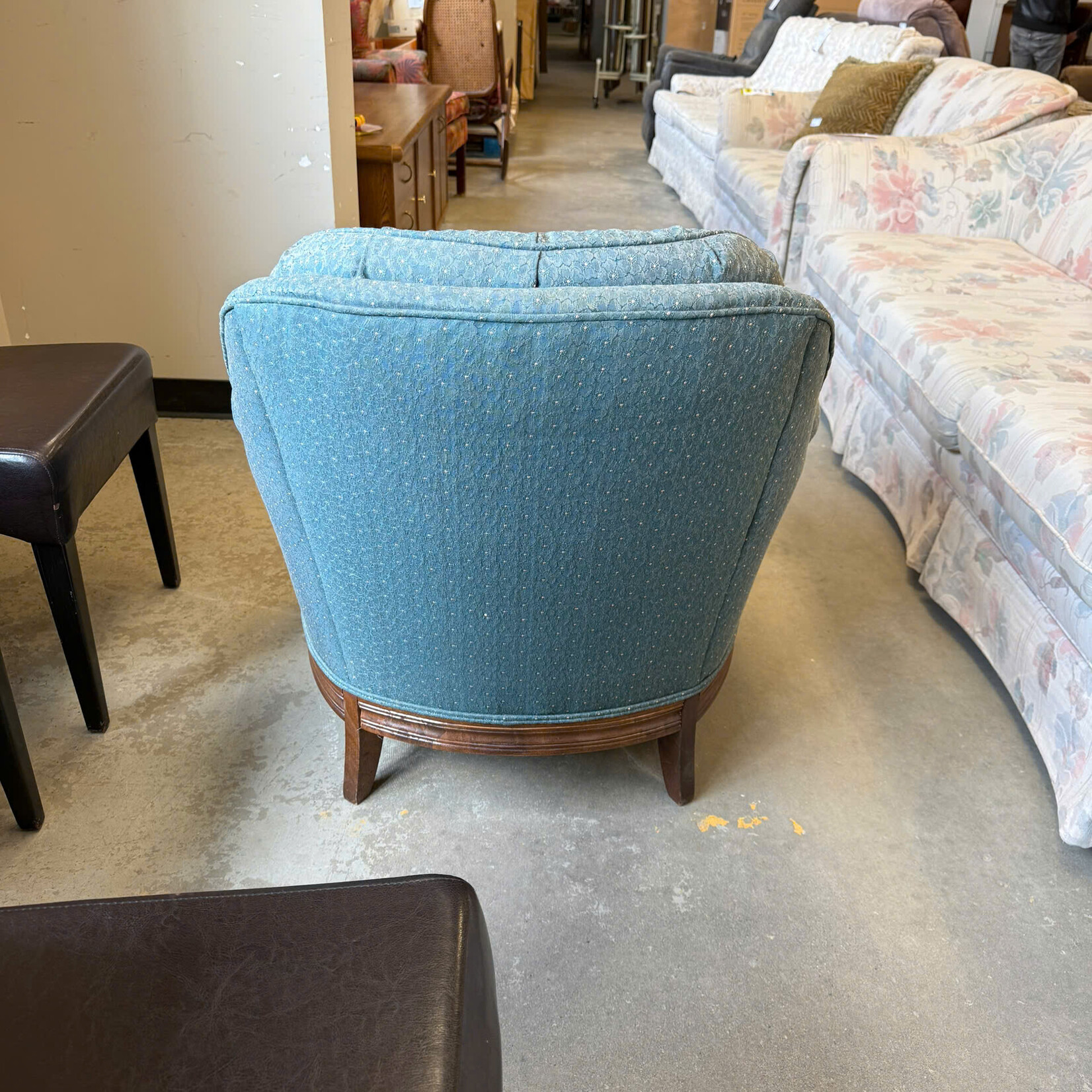 Blue-Green Floral Chair