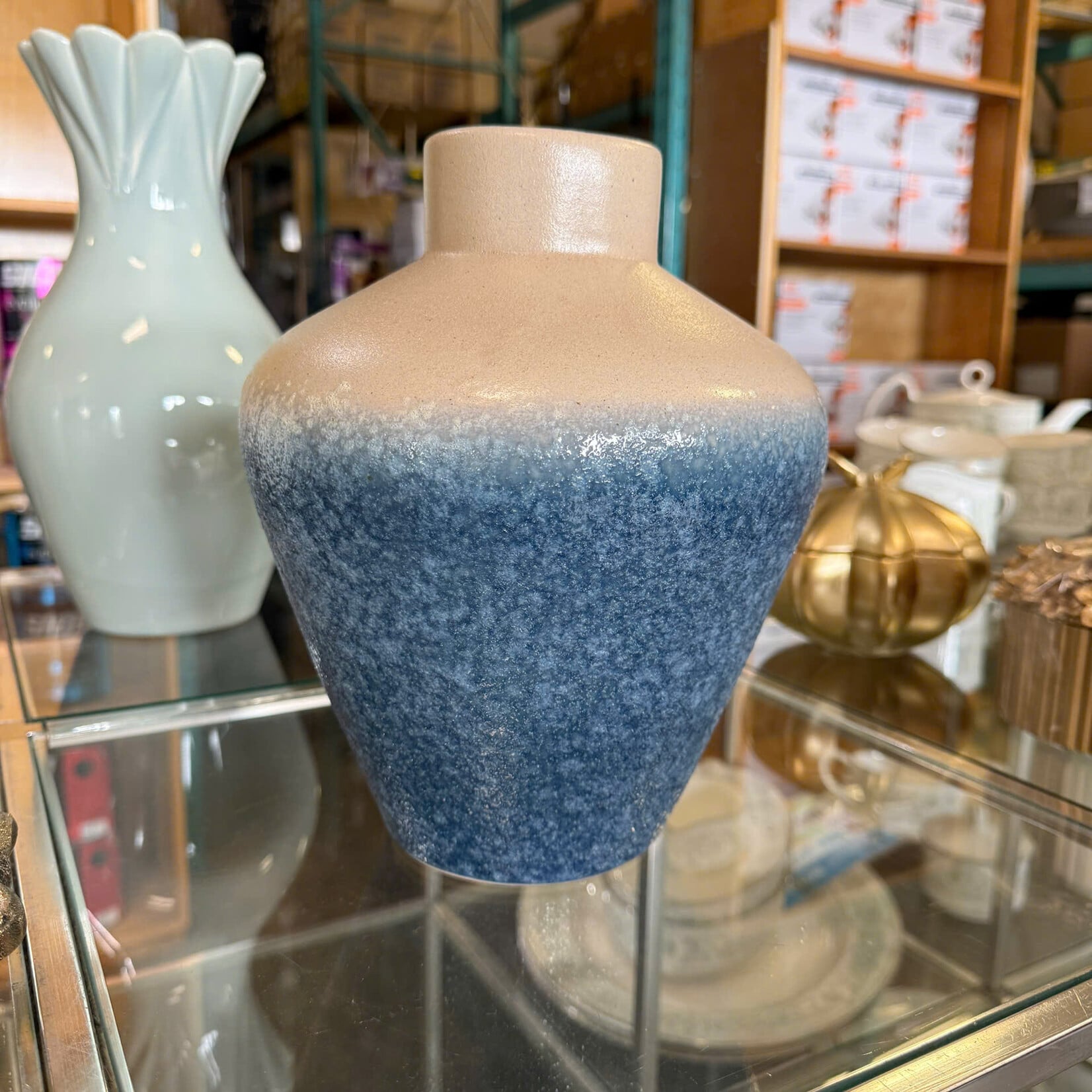 Blue Textured Vase