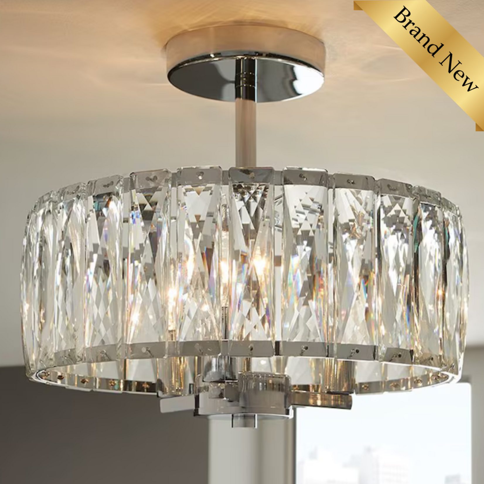 13 Inch 3 Light Semi Flush Mount Light