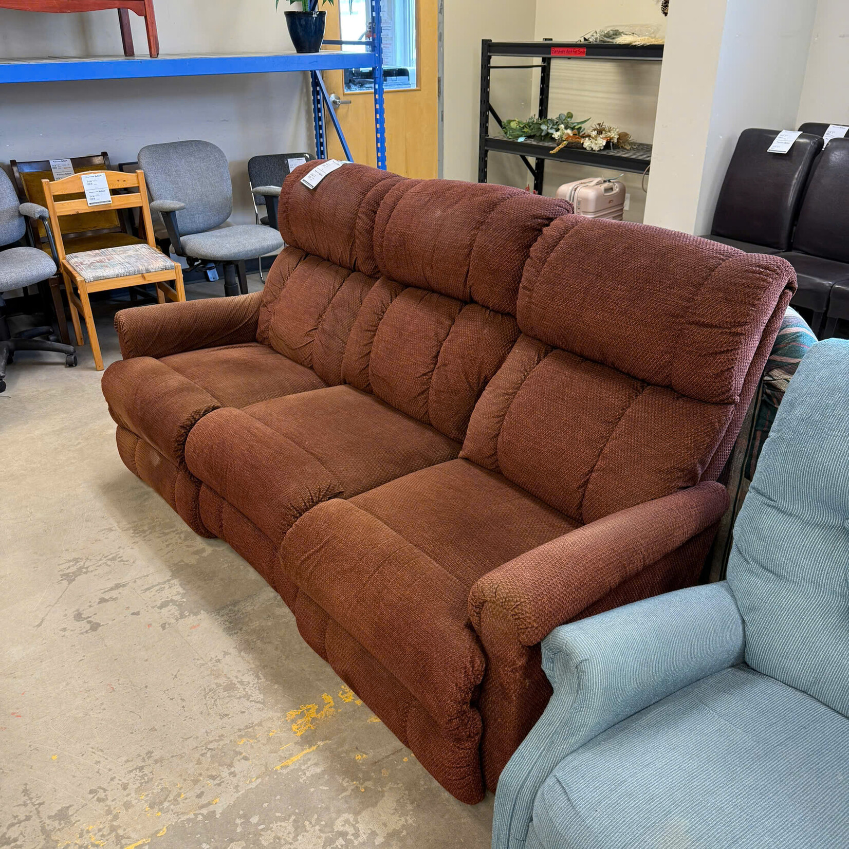Burgundy Double Recliner Couch