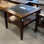 Glass Top Square End Table