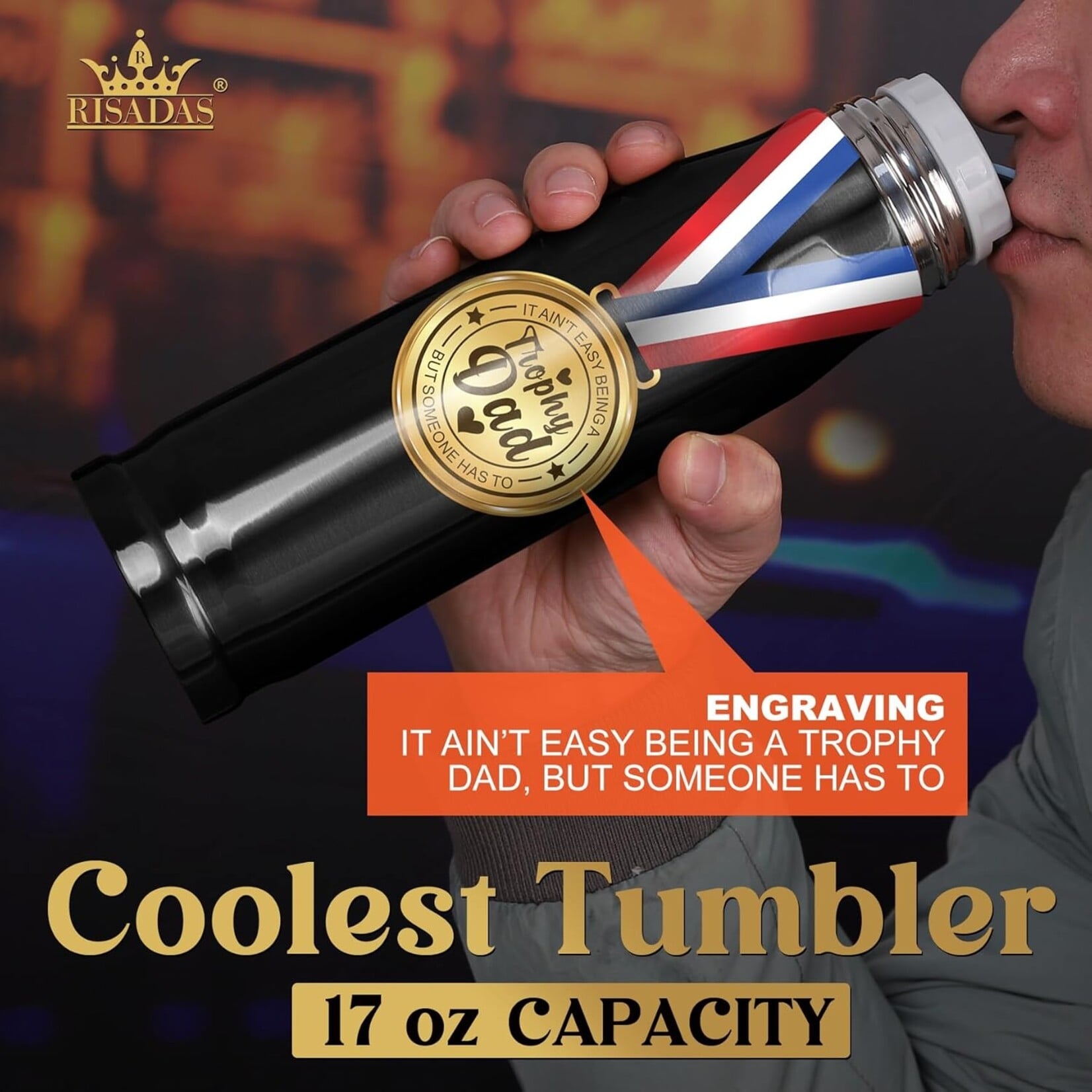 Trophy Dad Tumbler 17oz