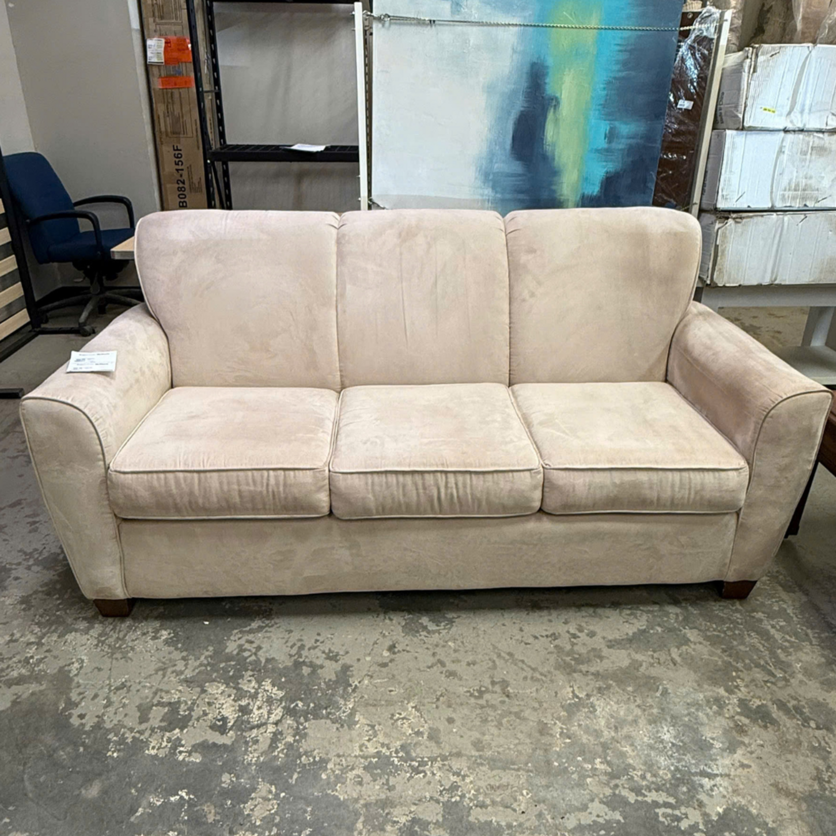 Beige Suede Couch