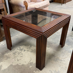 Square End Table With Glass Top
