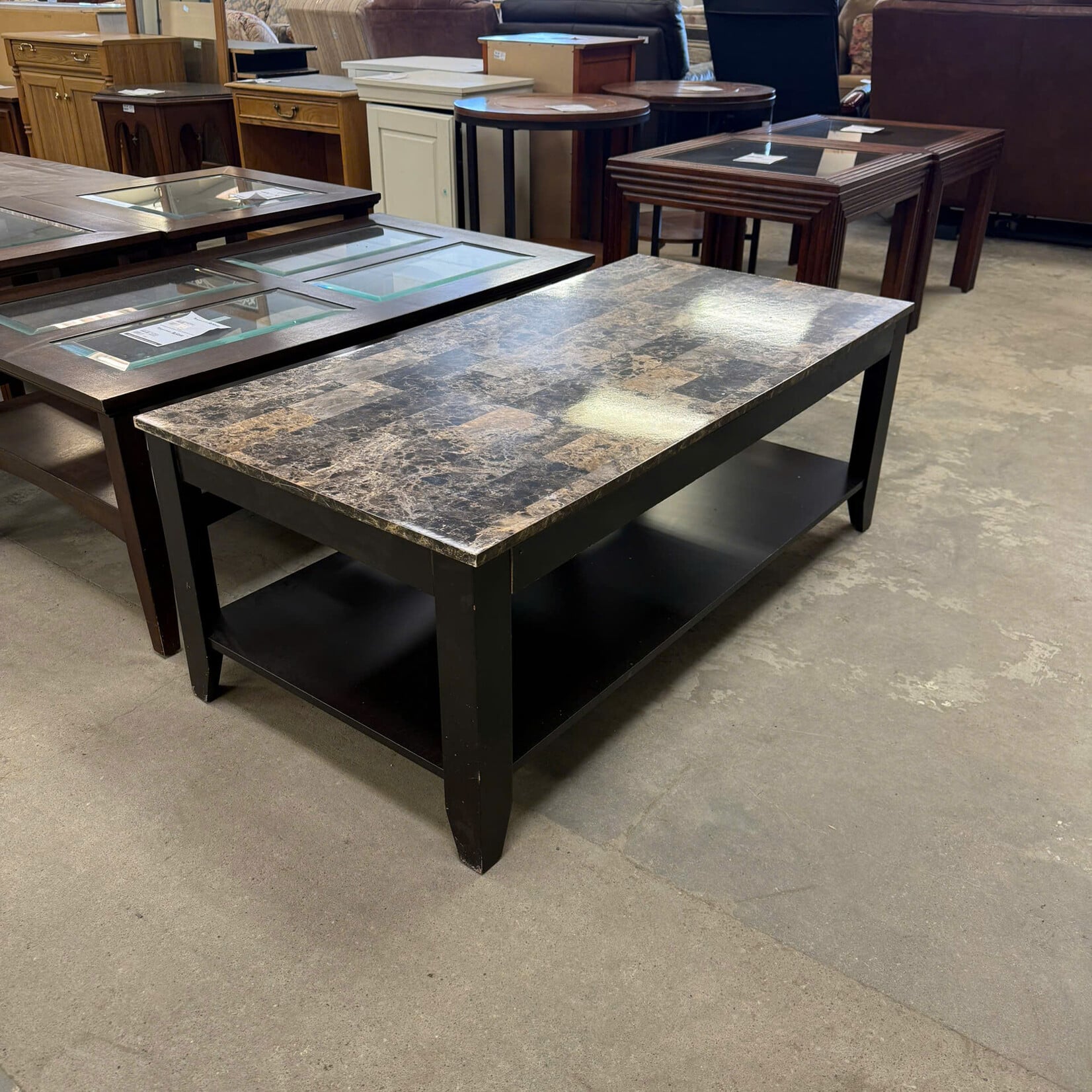 Faux Marble Top Coffee Table