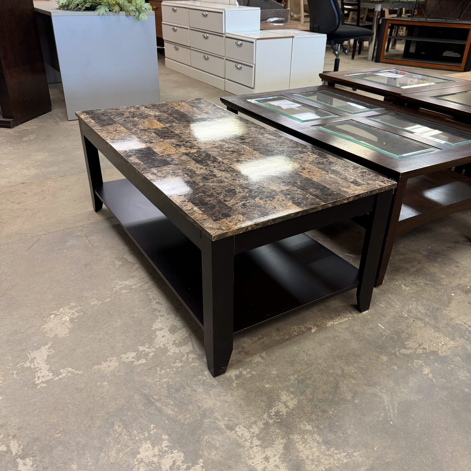Faux Marble Top Coffee Table