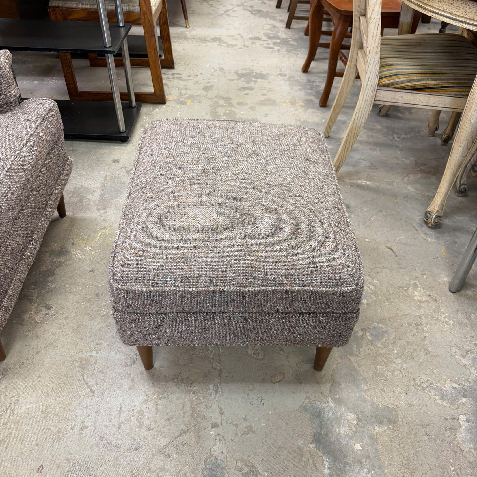 Gray Armchair & Ottoman