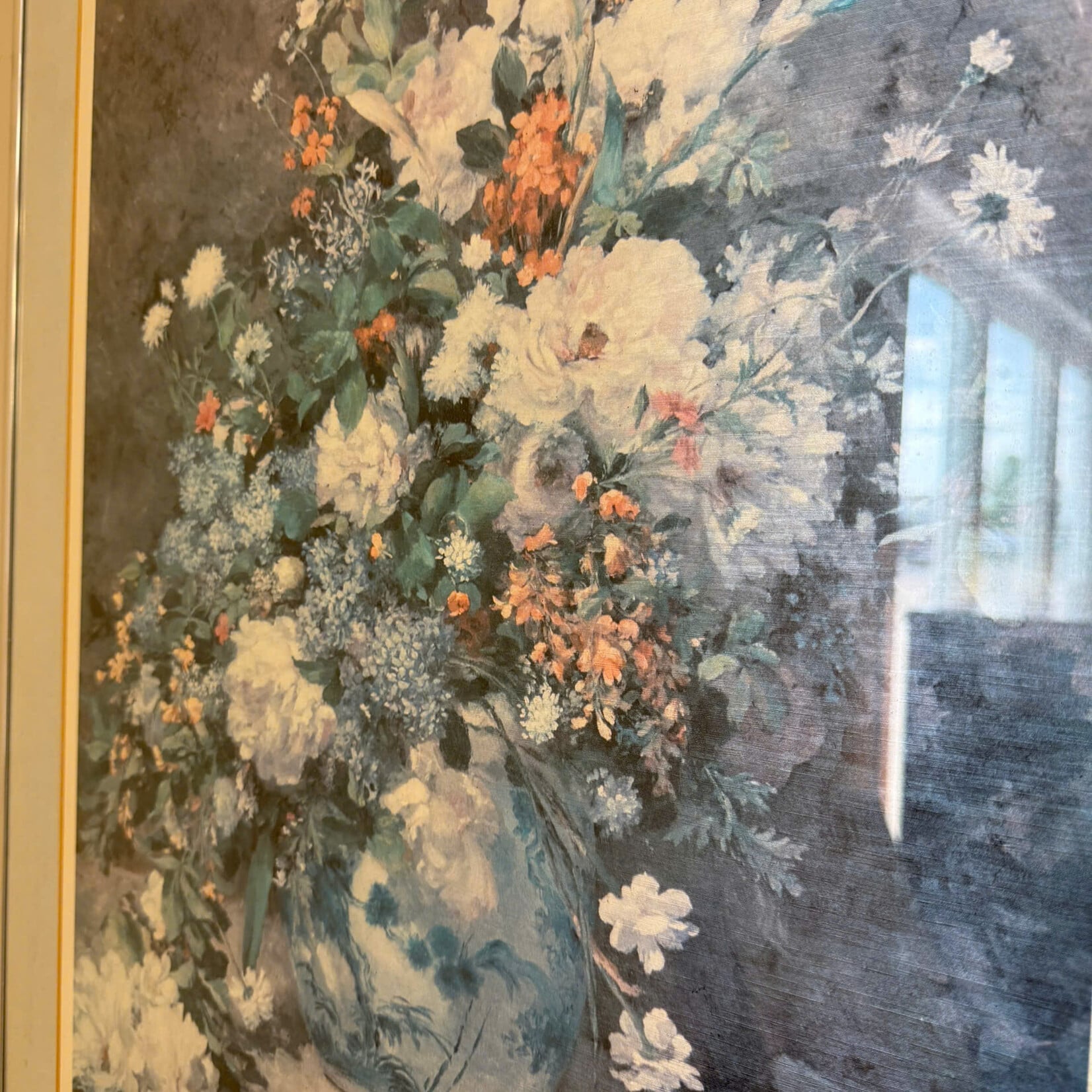 Glass Frame Vase of Flowers Picture