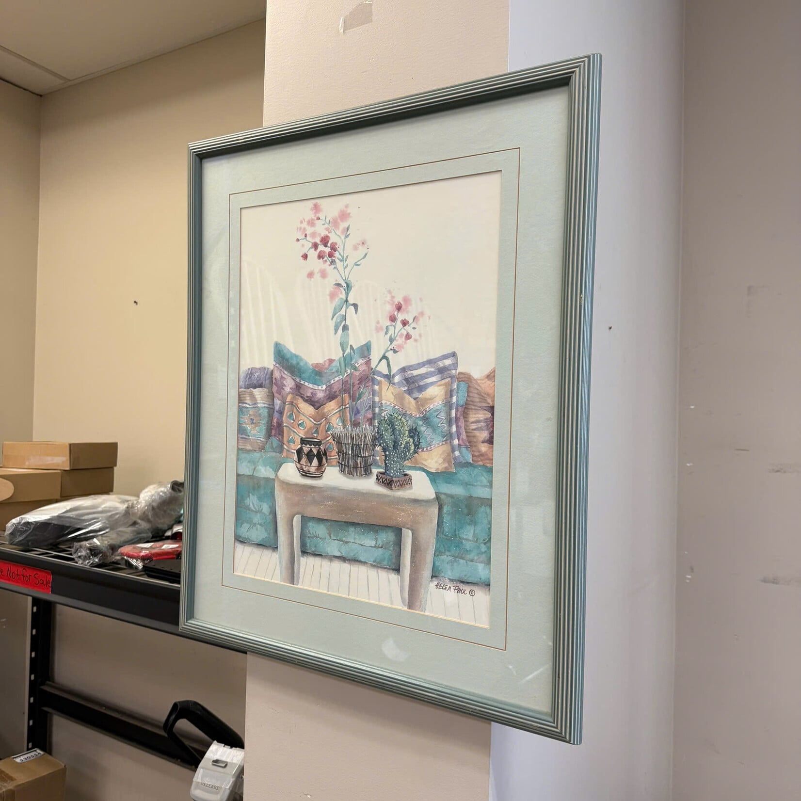 Artwork with Couch/Potted Cactus
