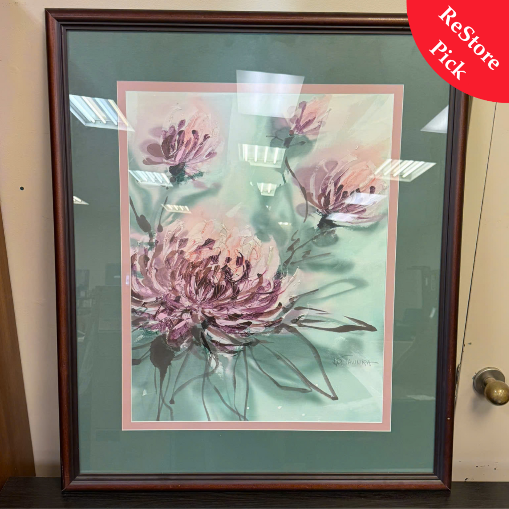 Glass Frame Flower Painting
