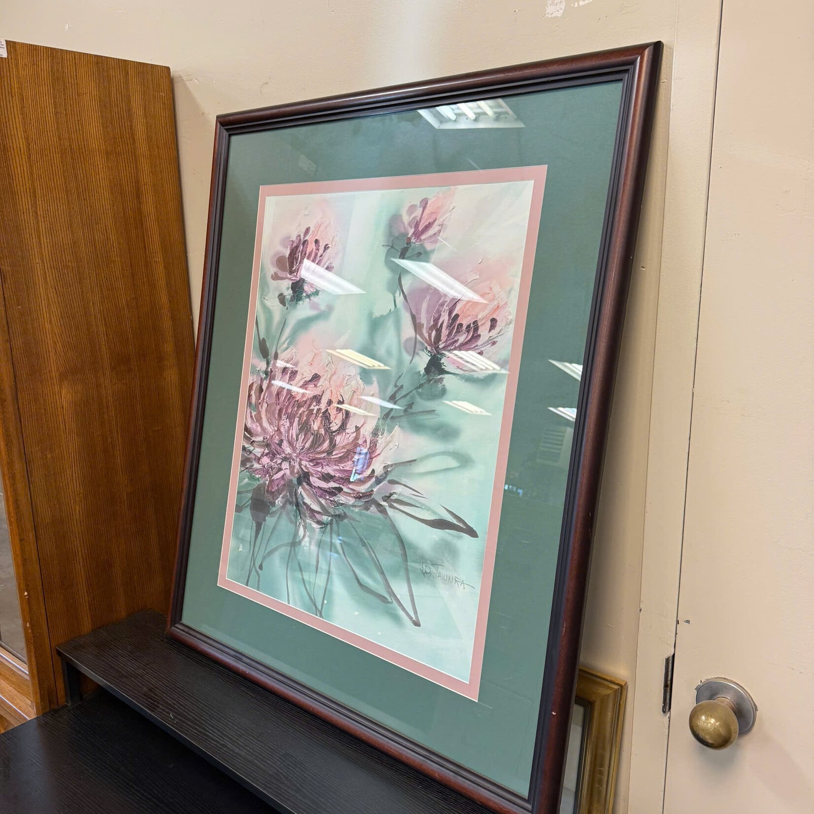 Glass Frame Flower Painting