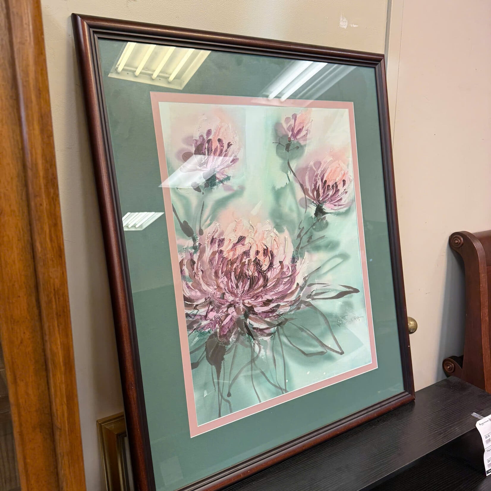 Glass Frame Flower Painting
