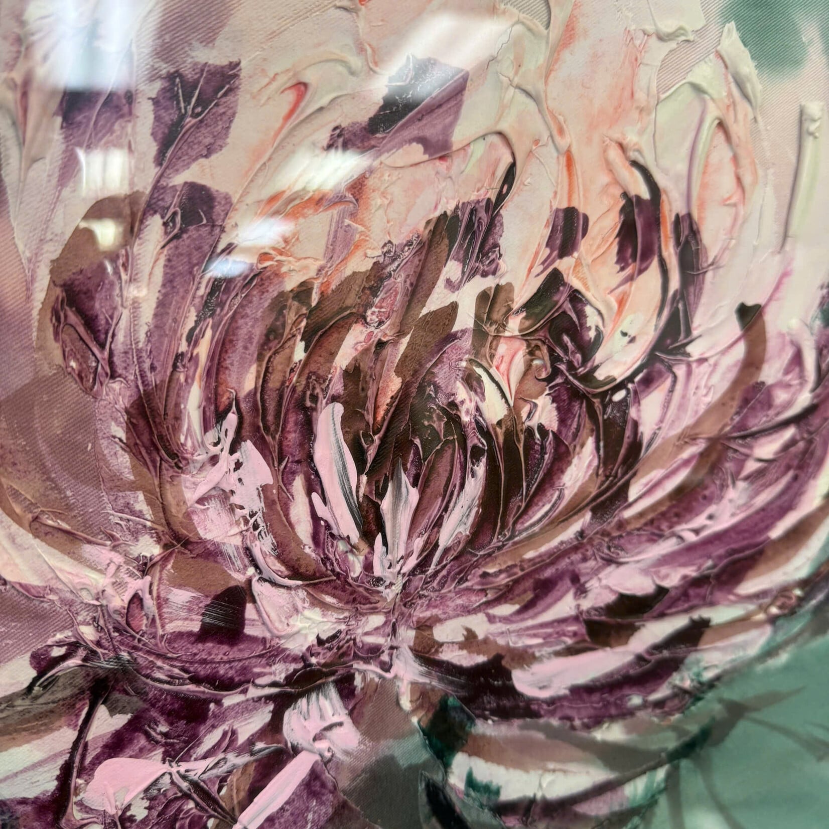 Glass Frame Flower Painting