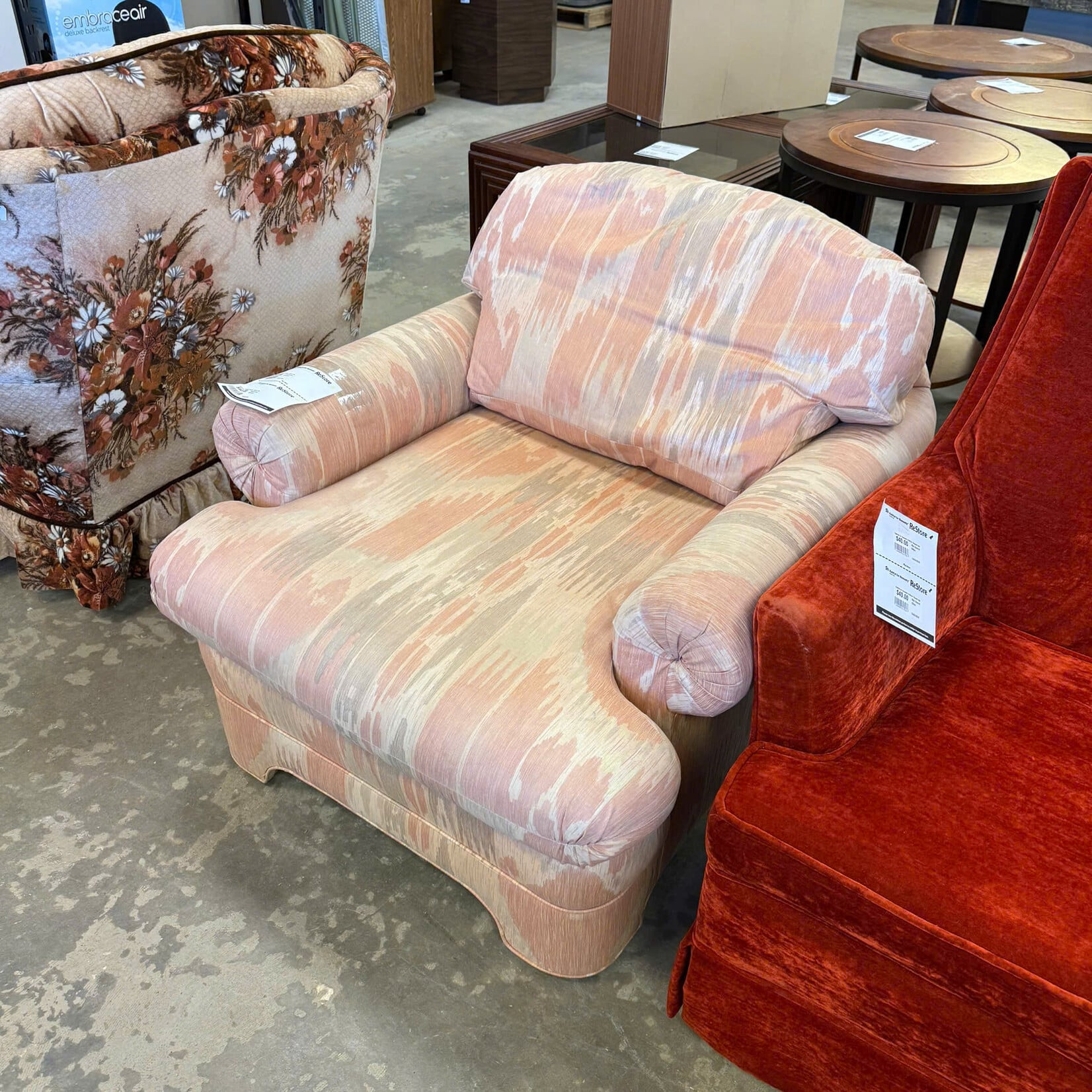 Pink/Cream ArmChair