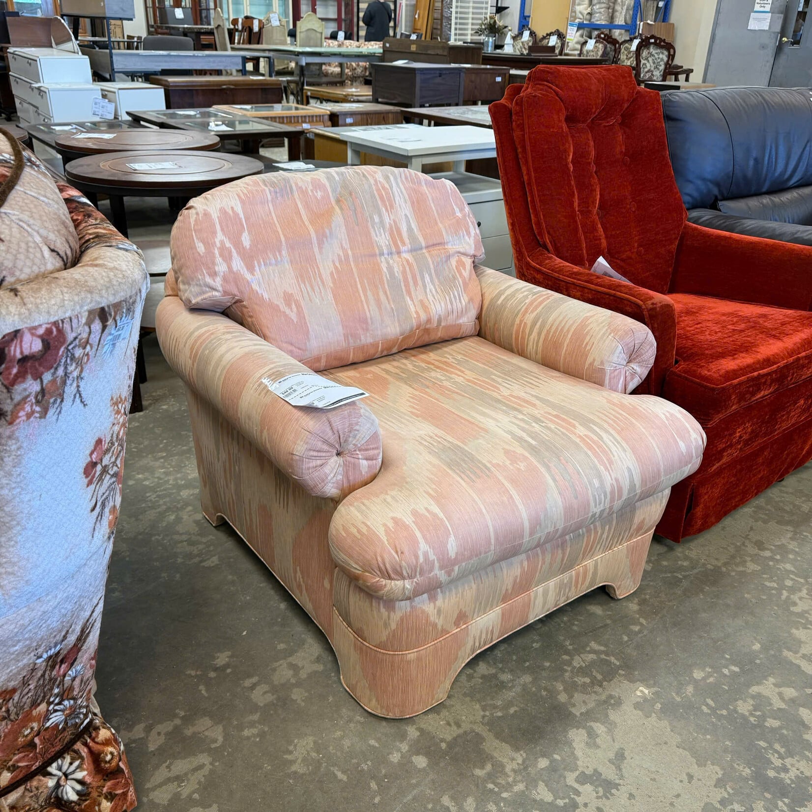 Pink/Cream ArmChair