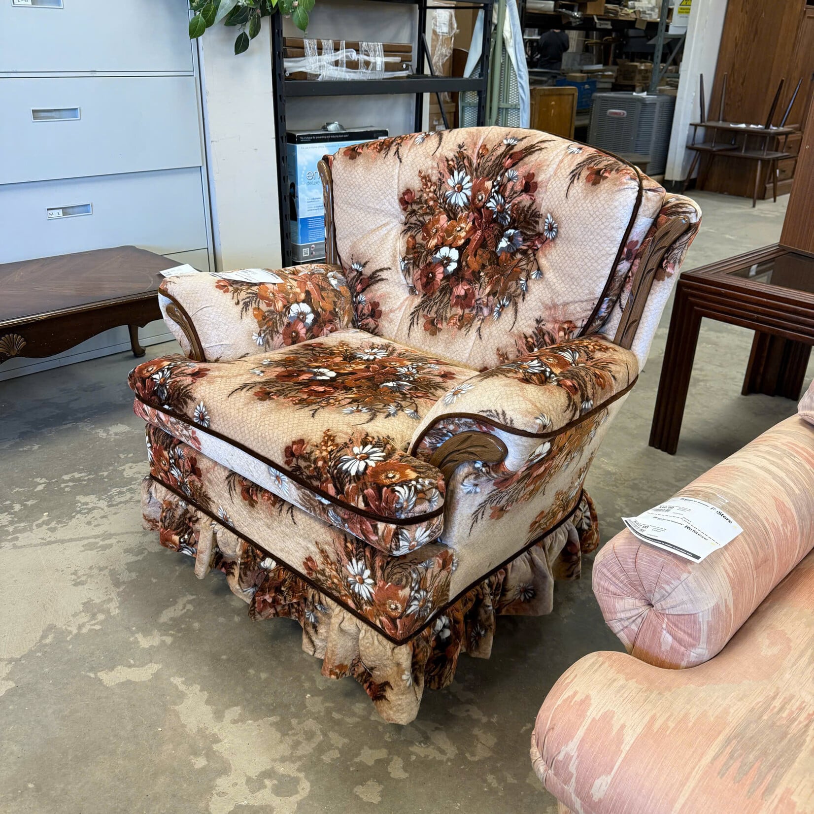 Retro Floral Pattern Chair
