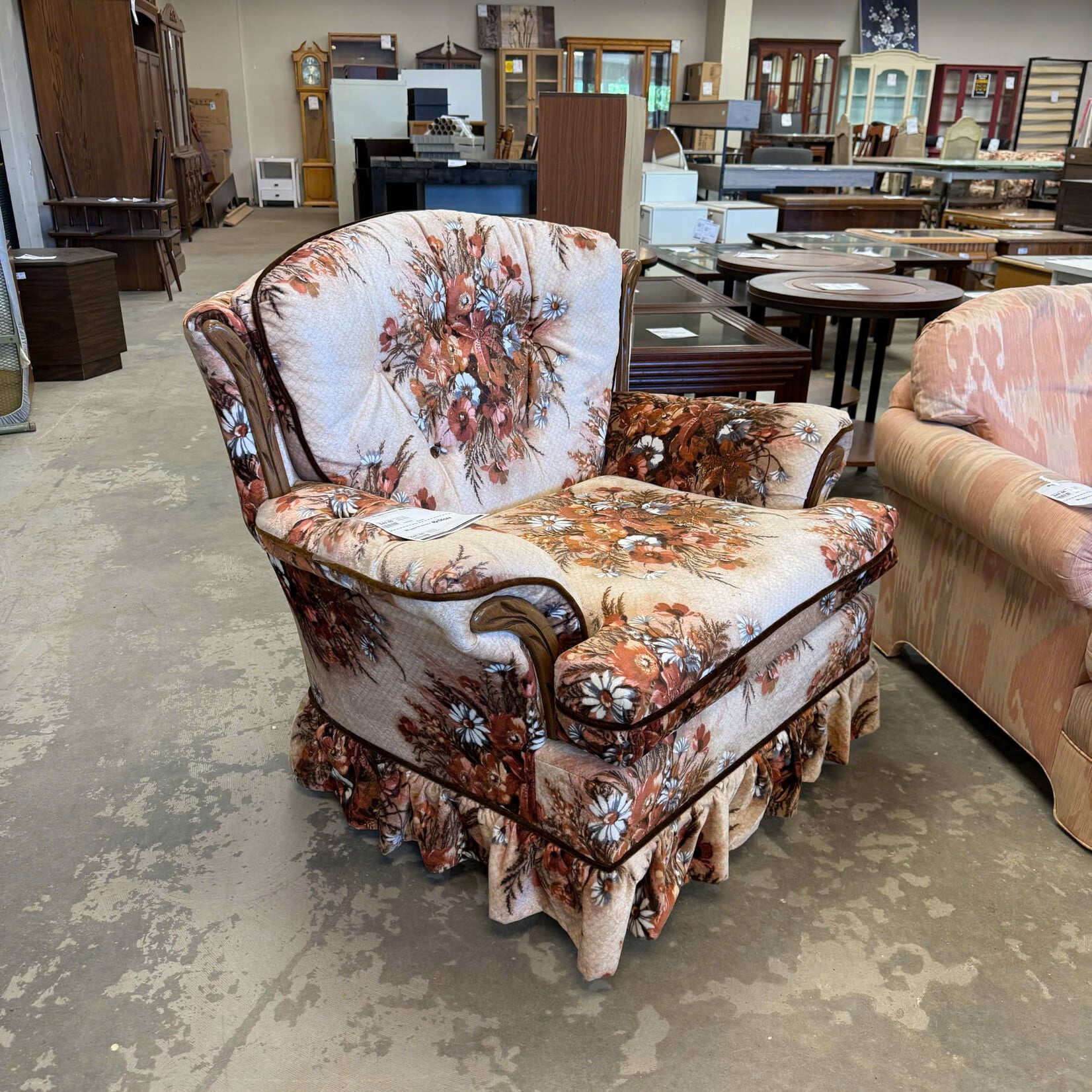 Retro Floral Pattern Chair