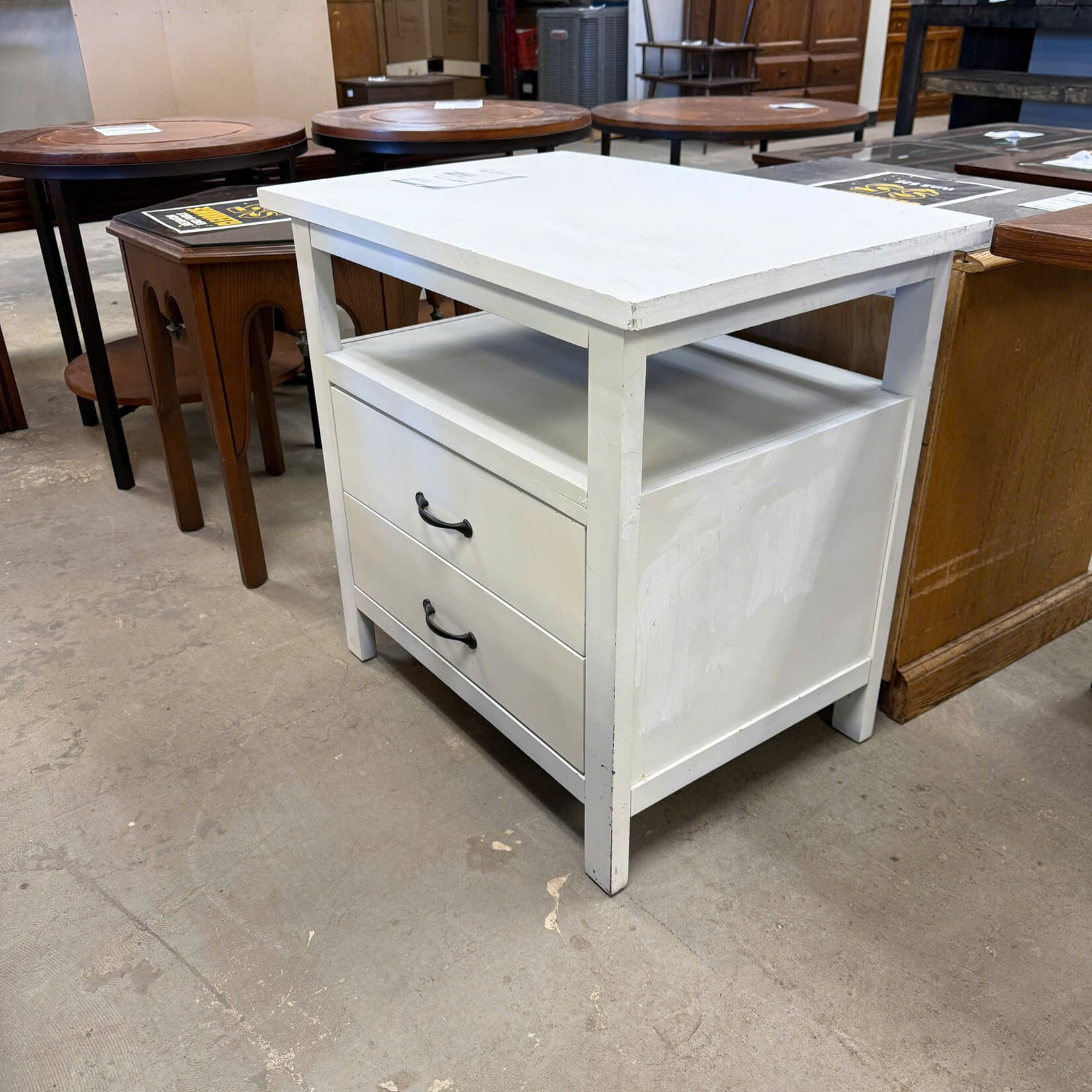 White 2 Drawer Nightstand