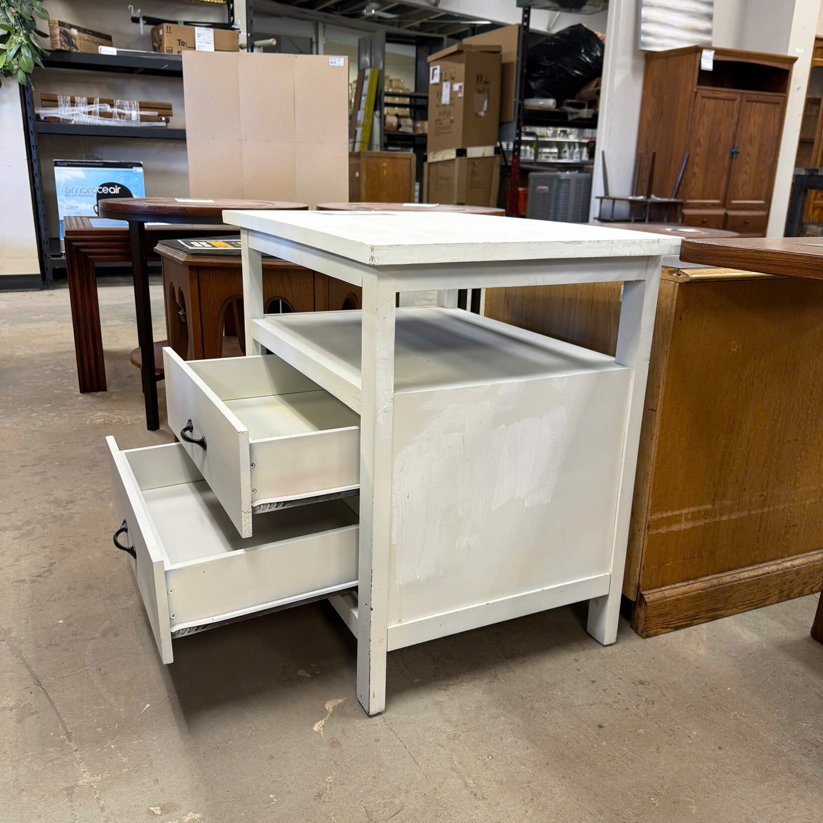 White 2 Drawer Nightstand