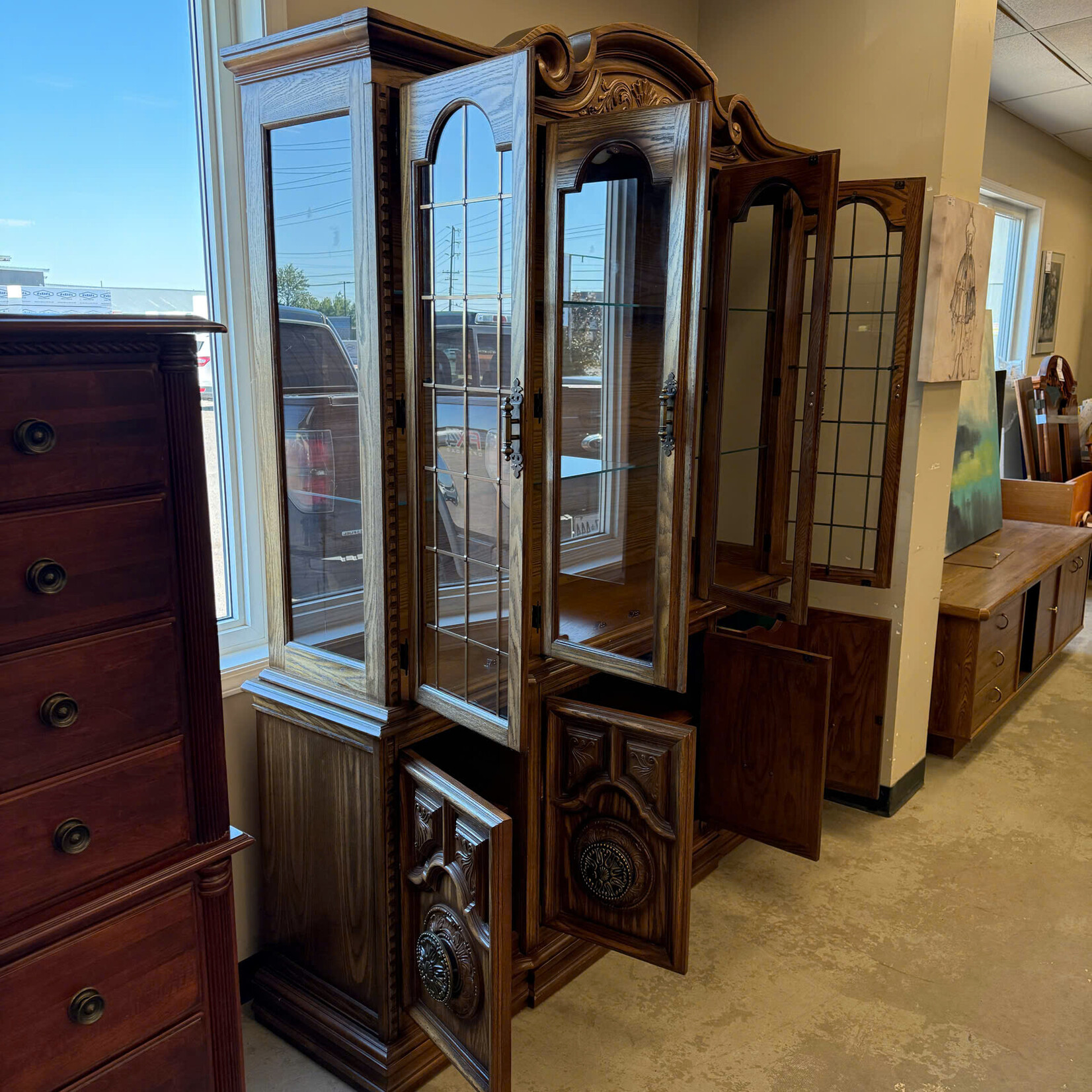 Vintage Wooden China Cabinet