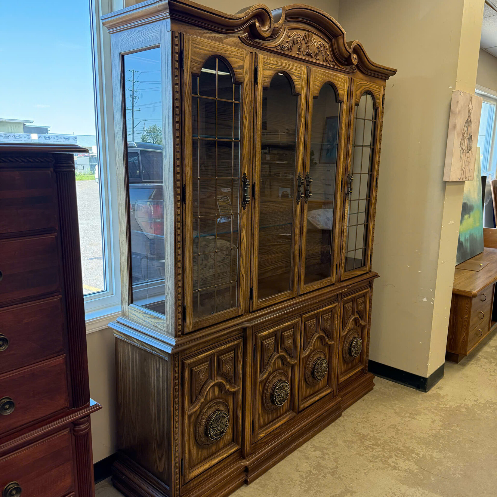 Vintage Wooden China Cabinet
