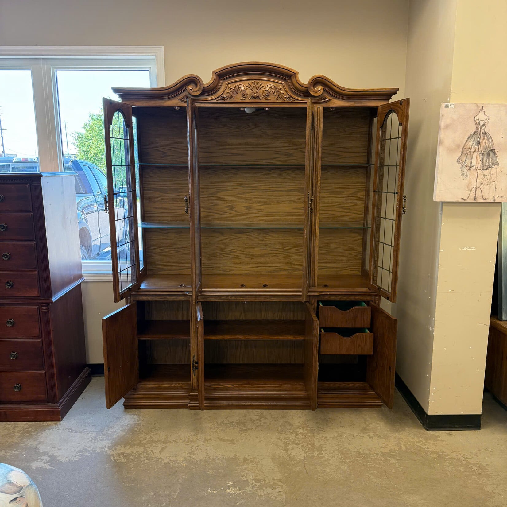 Vintage Wooden China Cabinet
