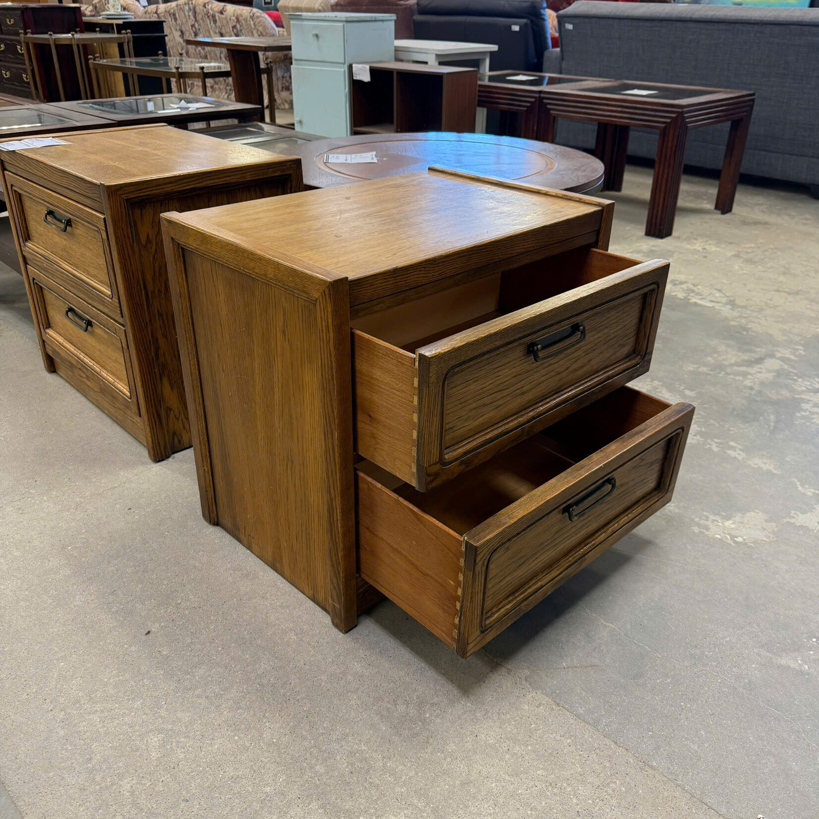 2 Drawer Brown Nightstand