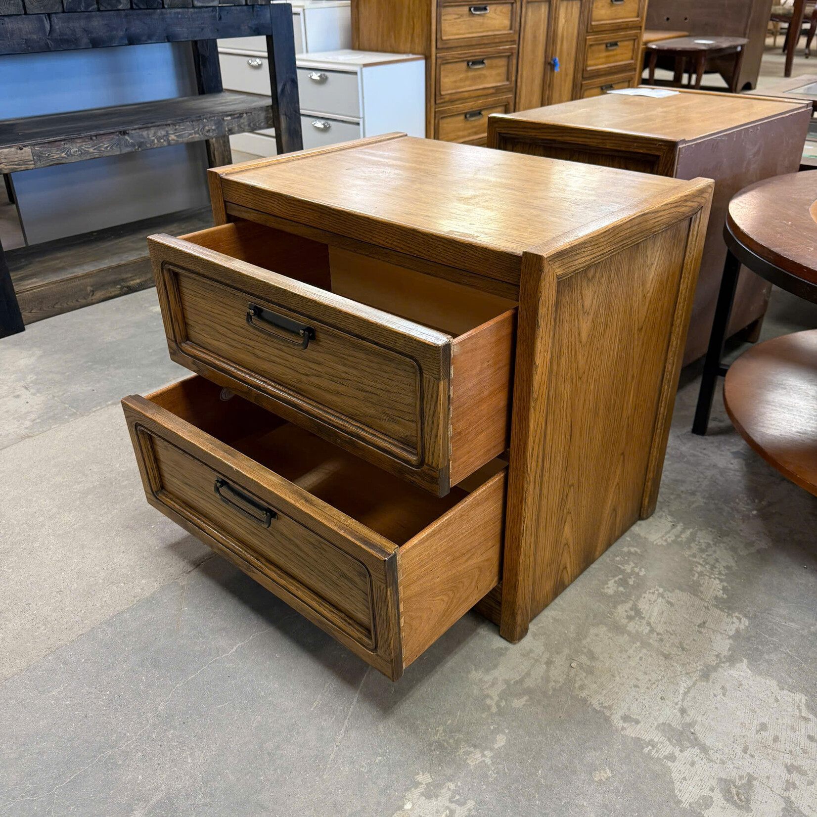 2 Drawer Brown Nightstand
