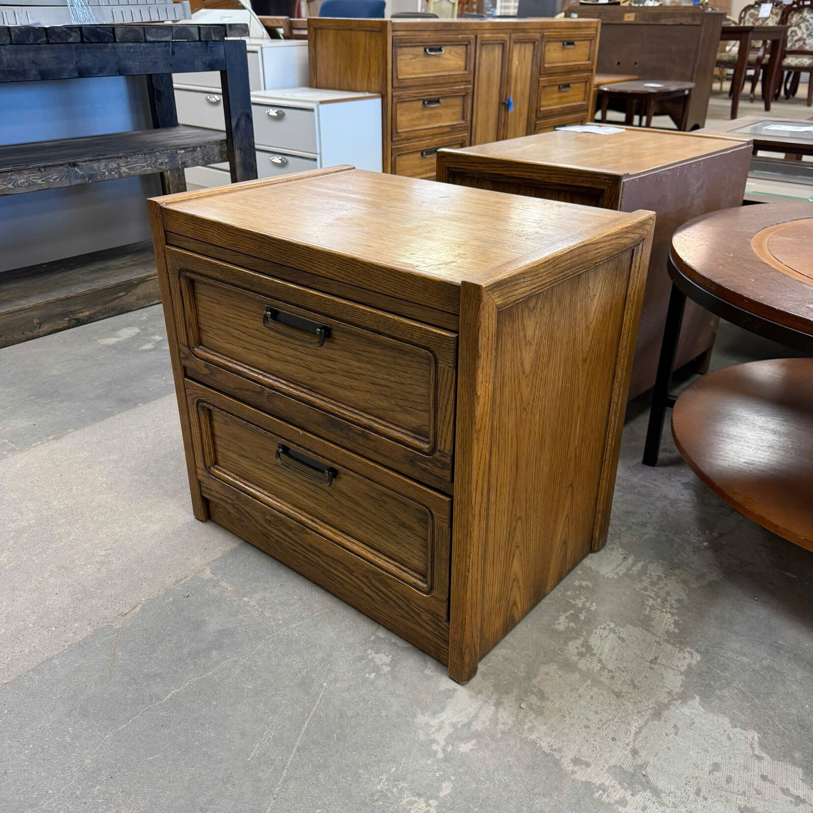 2 Drawer Brown Nightstand