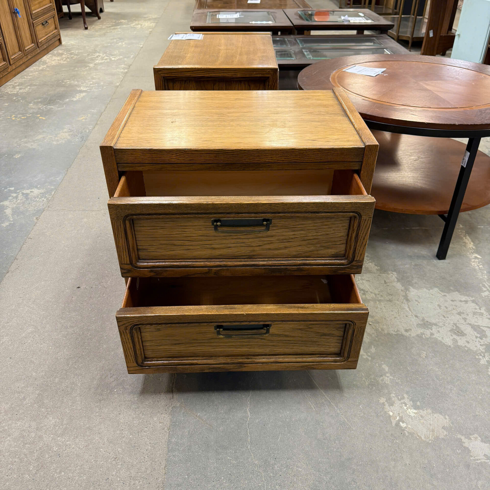 2 Drawer Brown Nightstand