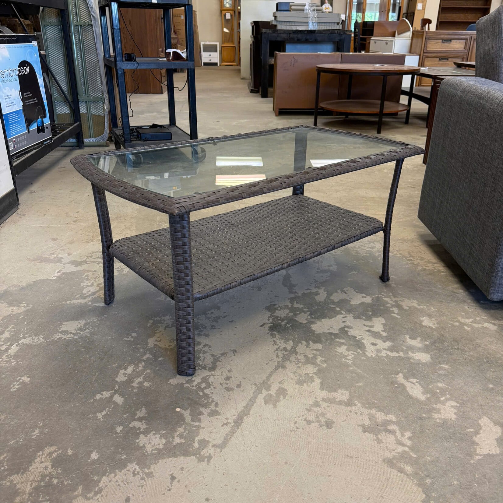 Brown Wicker Coffee Table