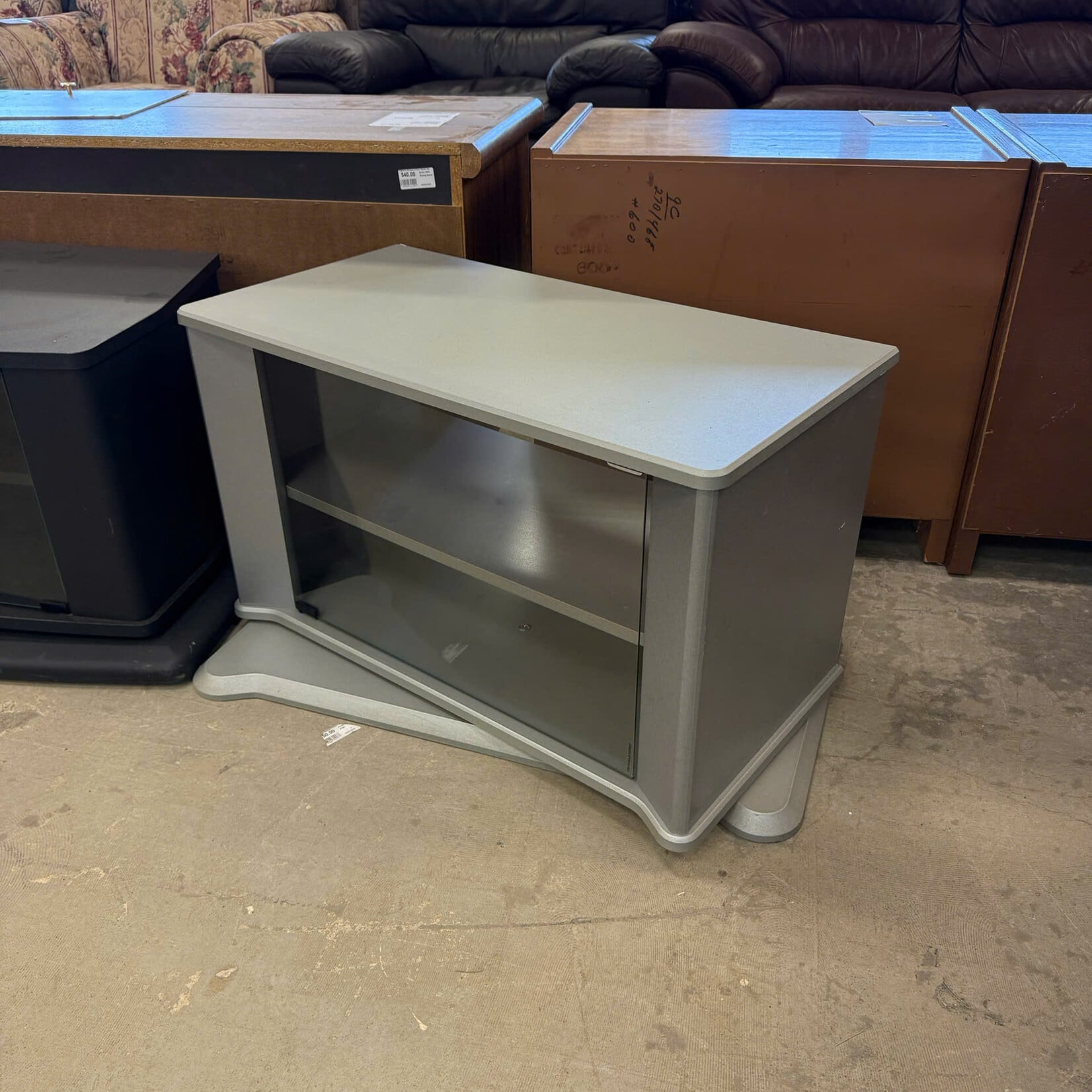 Small Grey TV Stand