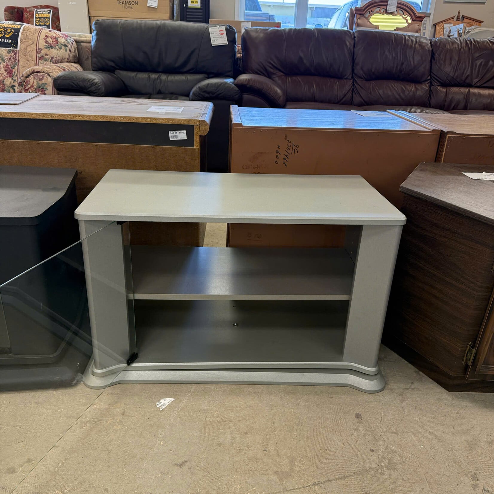 Small Grey TV Stand