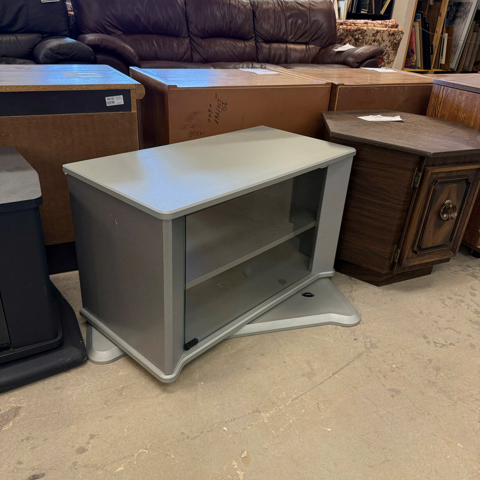 Small Grey TV Stand