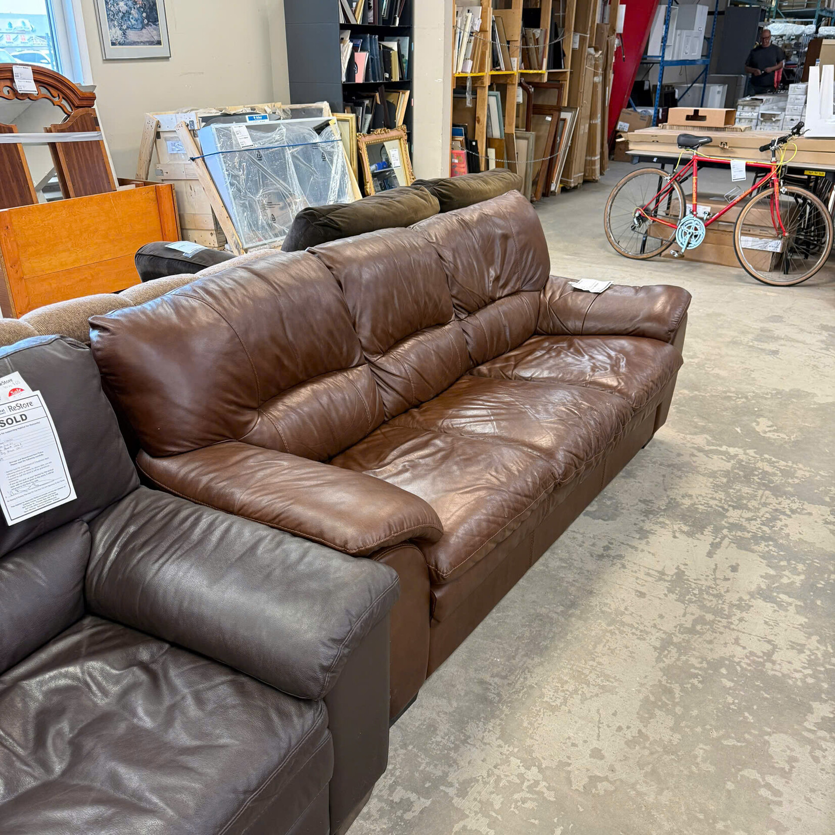 Brown Leather Couch