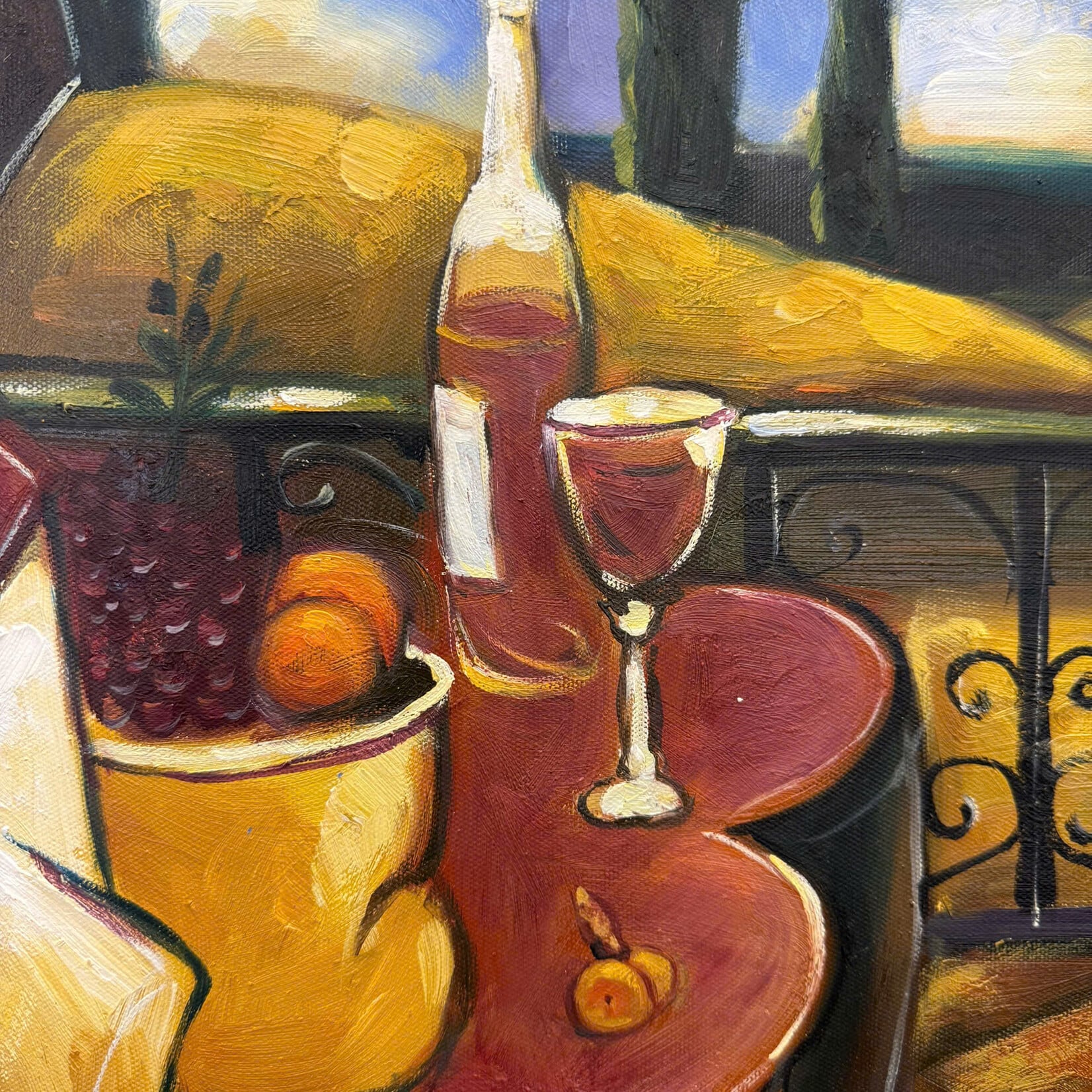 Guitar On Balcony Painting
