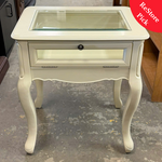 White Night Stand with Glass Top