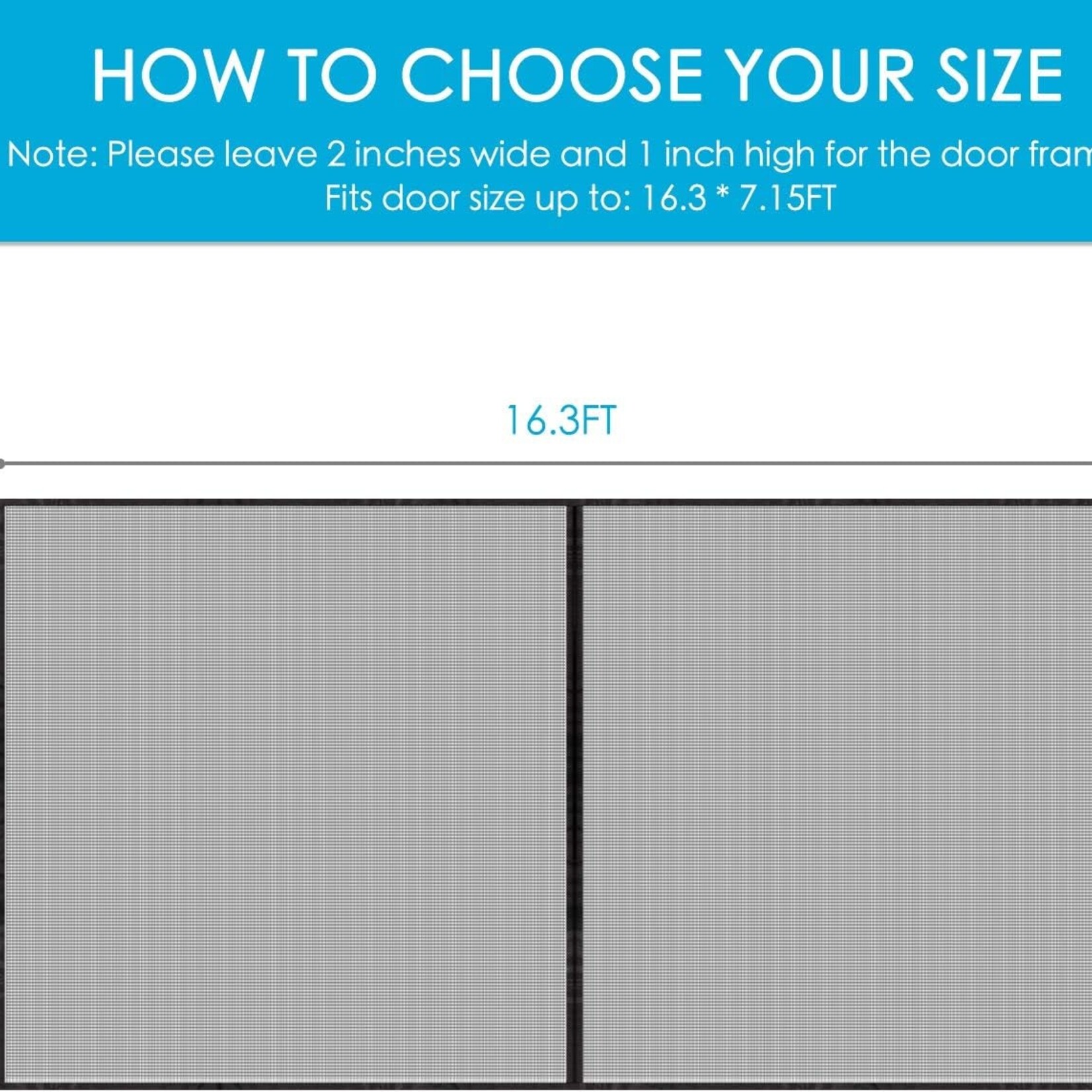 Magnetic Garage Door Screen 16x7 ft