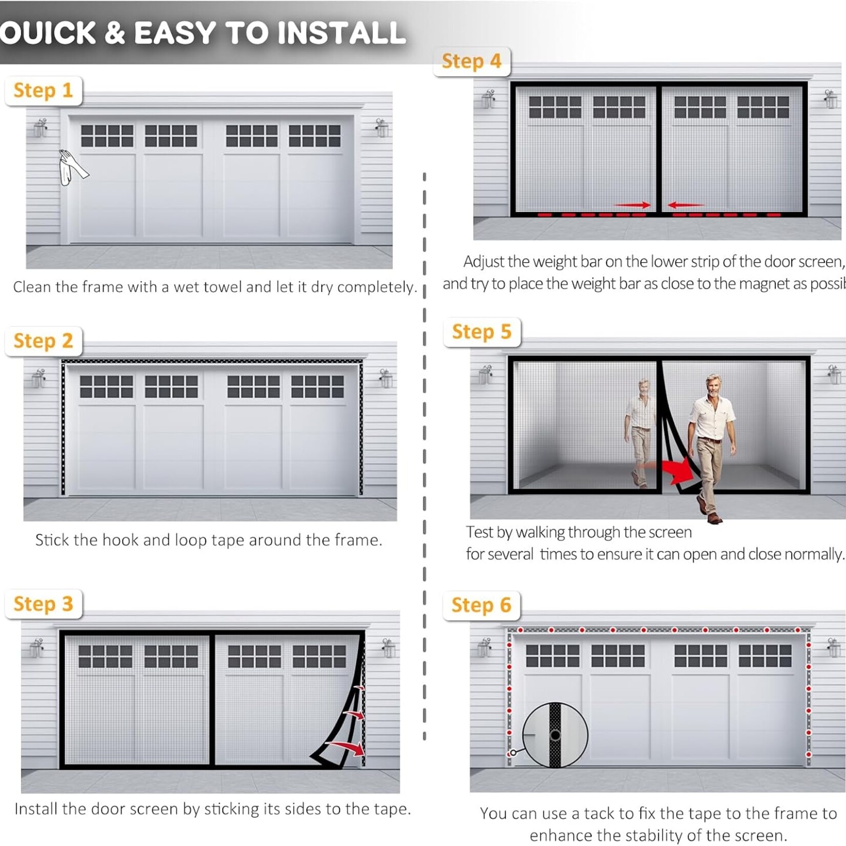 Magnetic Garage Door Screen 16x7 ft