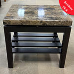 Faux Marble Top End Table
