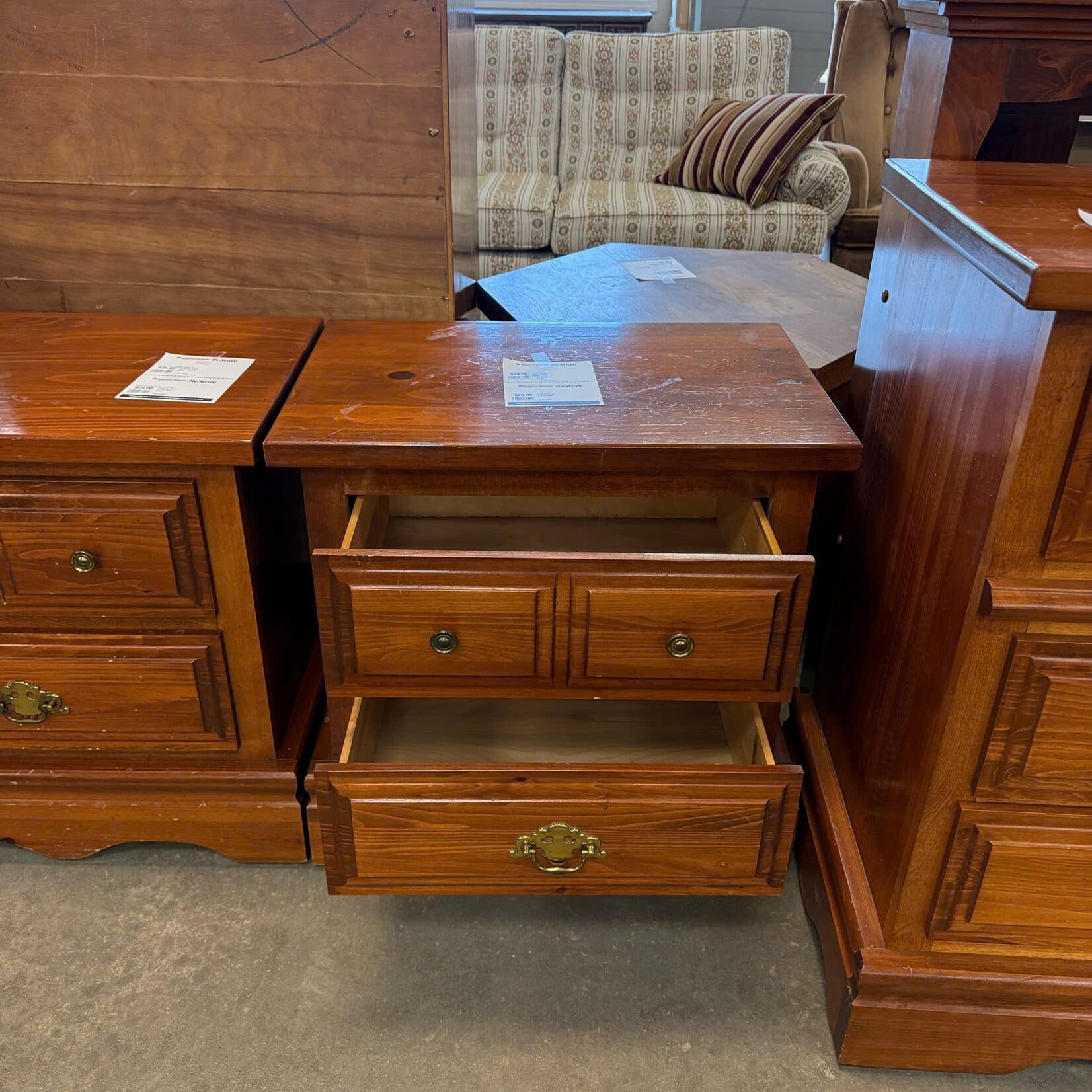 2 Drawer Light Brown Night Stand