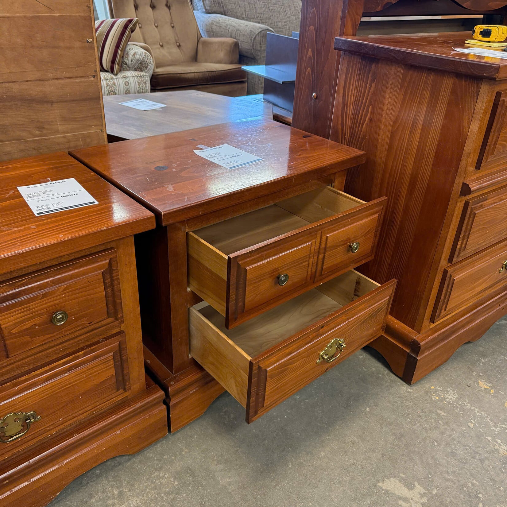 2 Drawer Light Brown Night Stand