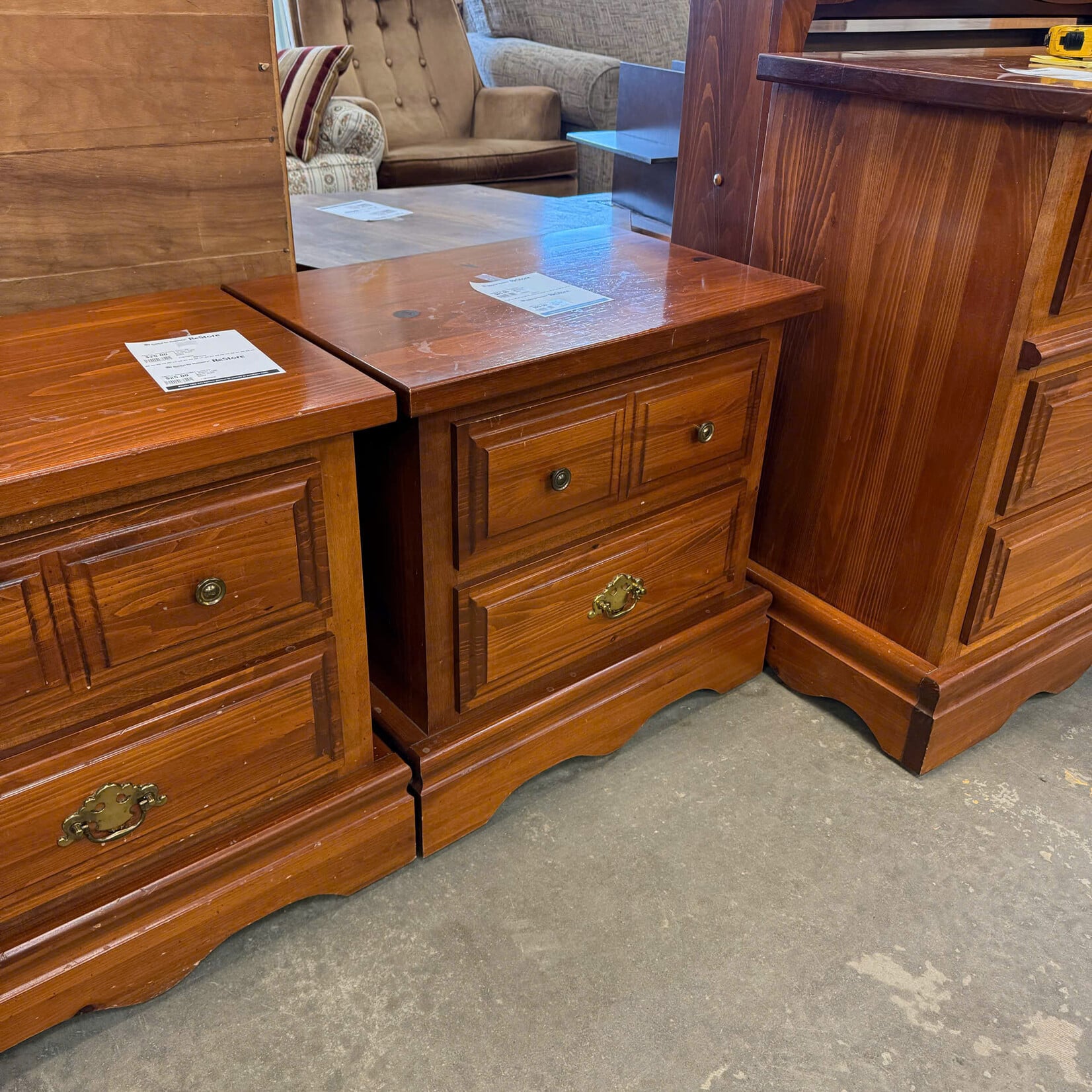 2 Drawer Light Brown Night Stand