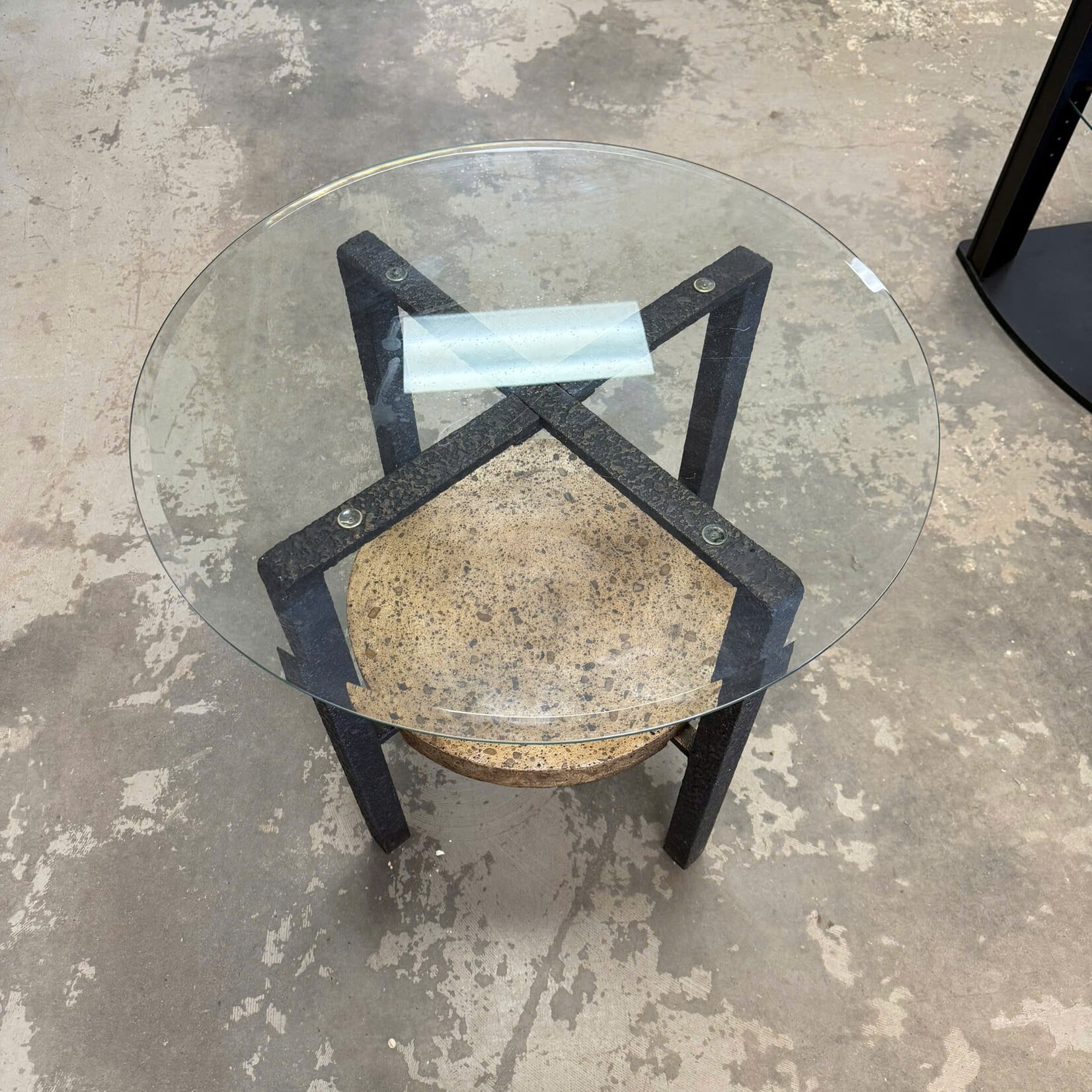 Glass Top with Black Frame Table