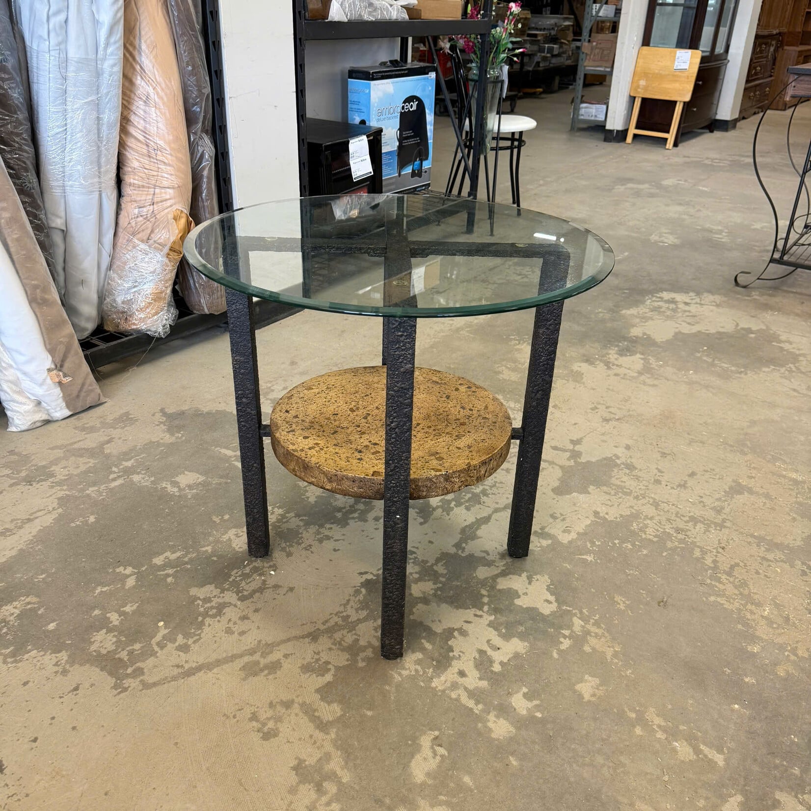 Glass Top with Black Frame Table