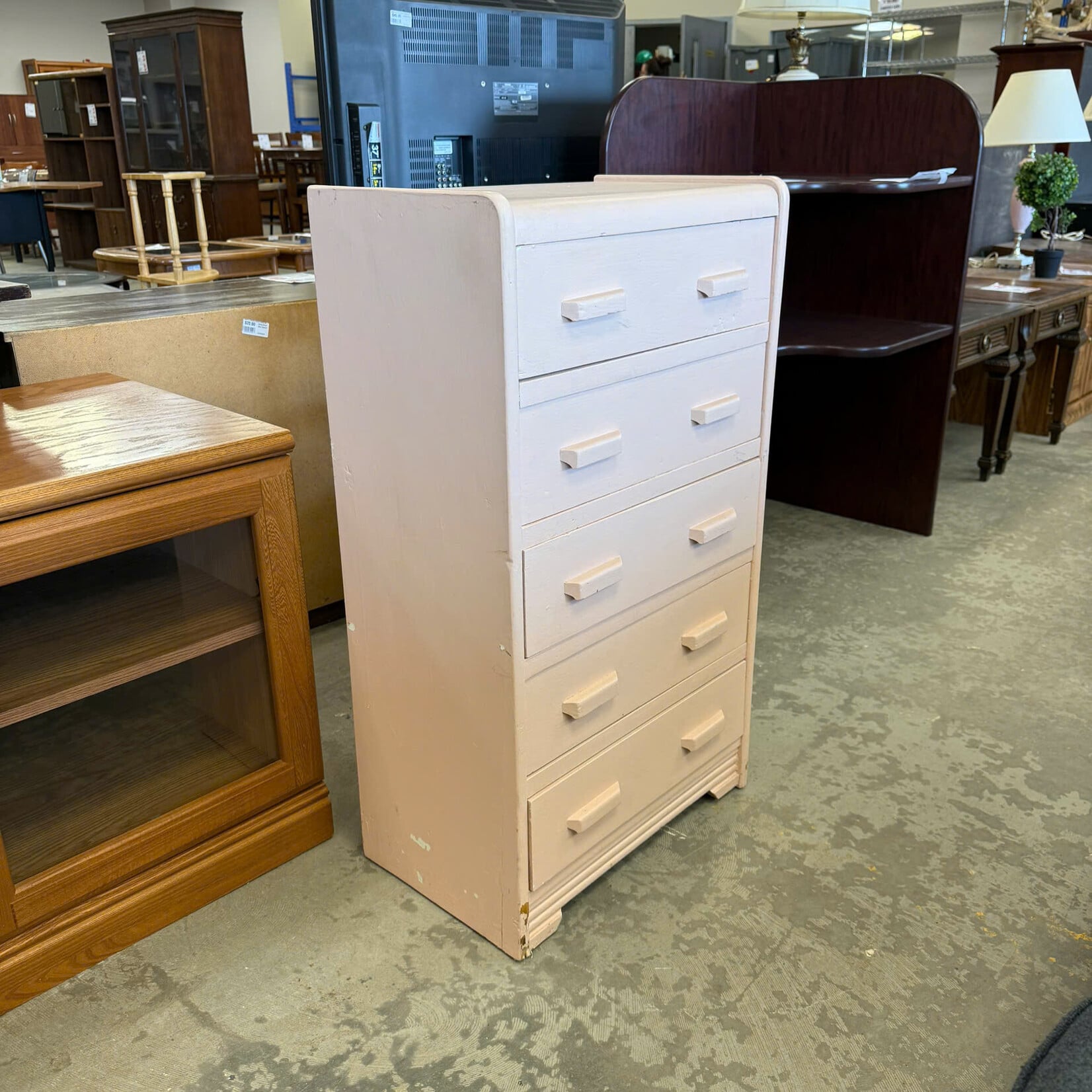 5 Drawer Peach Dresser