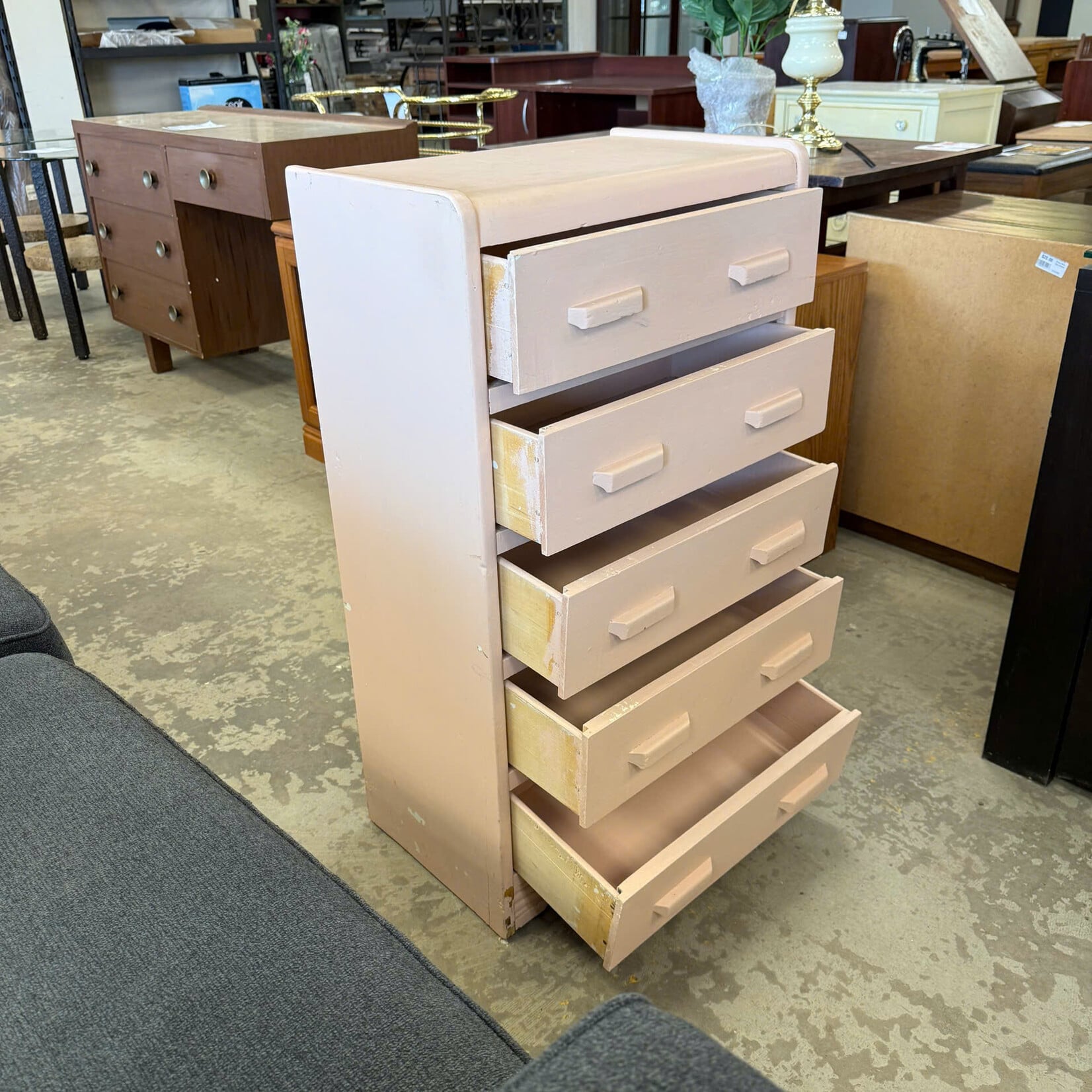 5 Drawer Peach Dresser