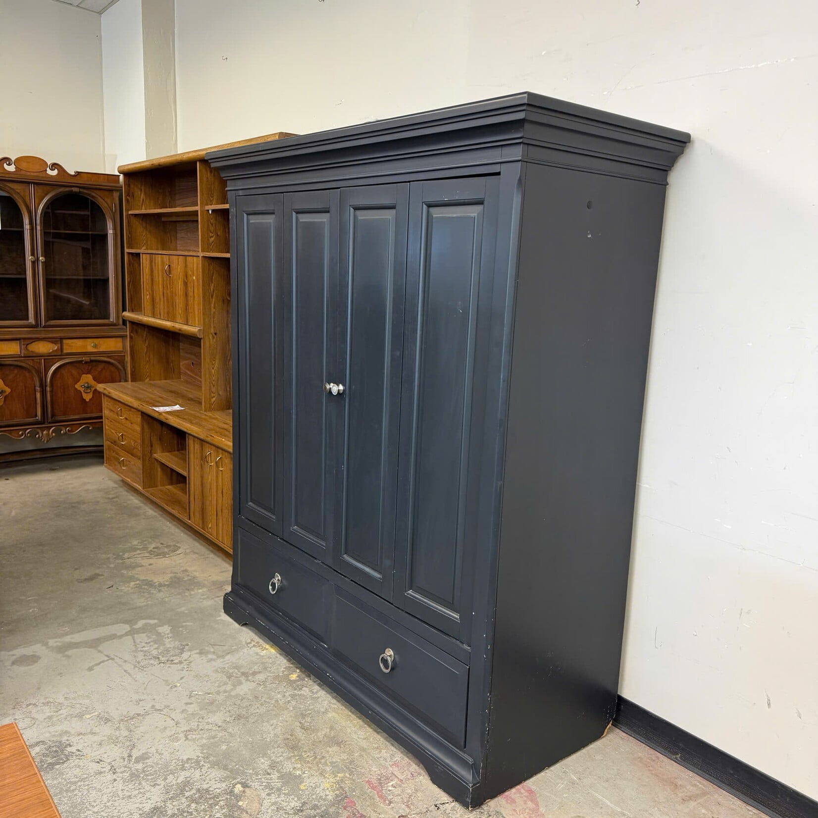 Grey TV Wardrobe with 2 Drawers
